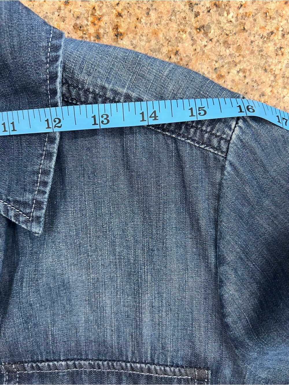 White House Black Market Denim Shirt Dress Size 12 Medium Wash Pockets NWT - Picture 8 of 10